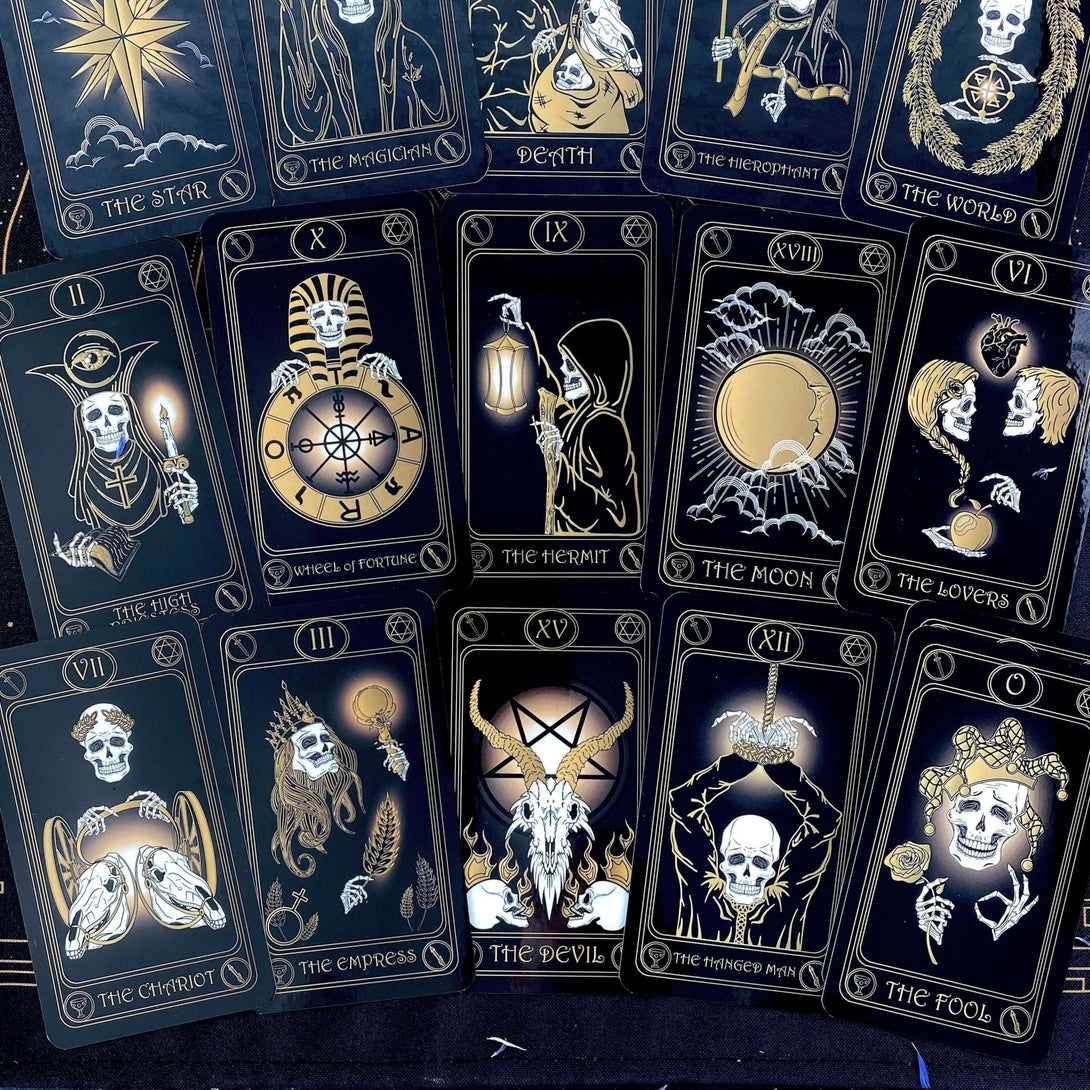 Gold Skull Tarot Deck - Dark Forest Tarot Cards