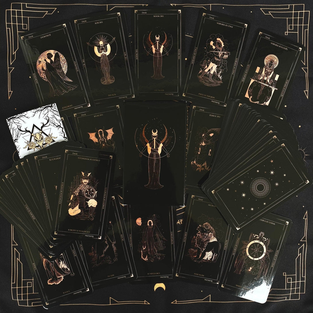 Mystical Gold Vintage Tarot Deck - Dark Forest Tarot Cards