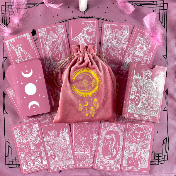 Pink White Tarot Deck - Dark Forest Tarot Cards