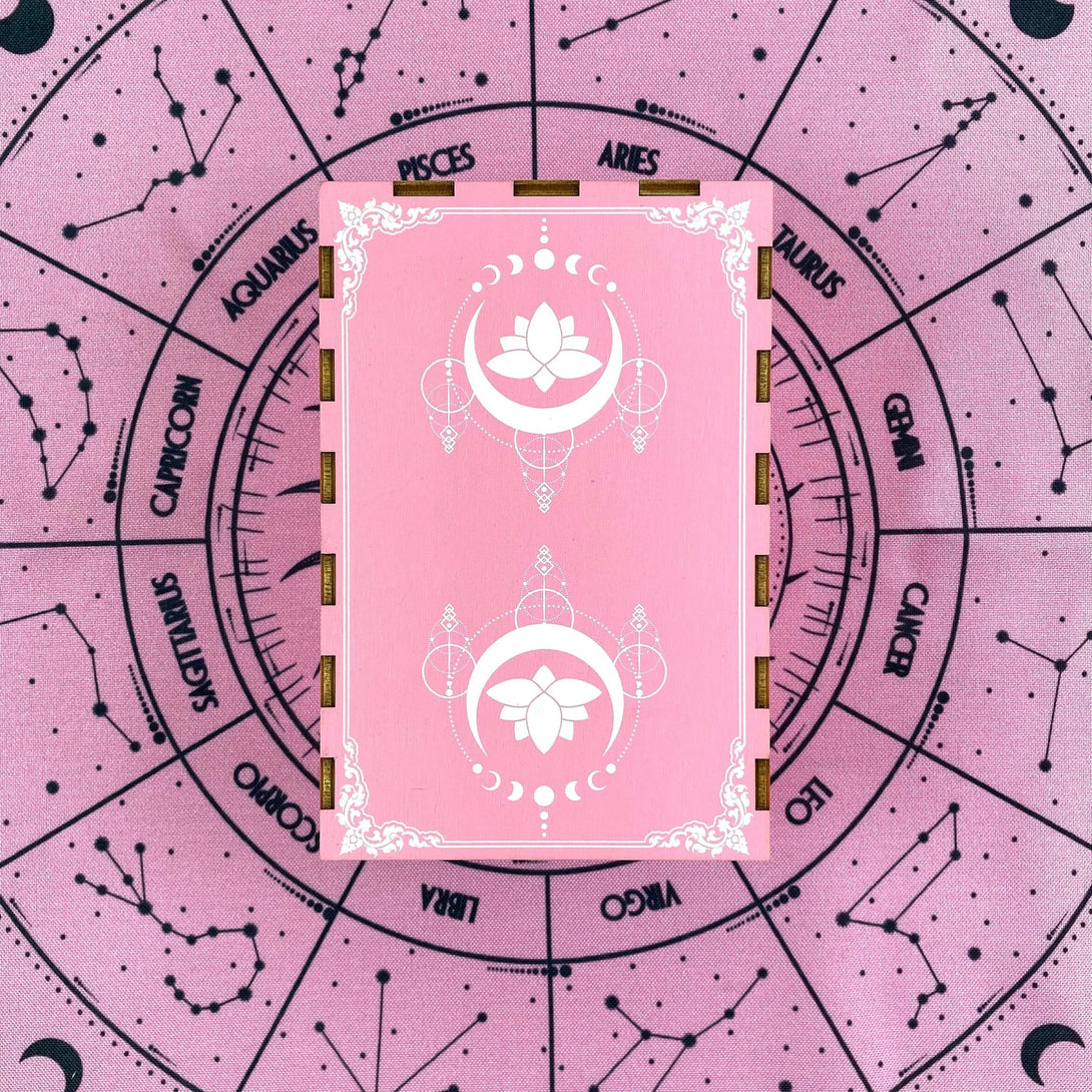 Tarot Wooden Box Pink Lotus - Dark Forest Tarot Cards