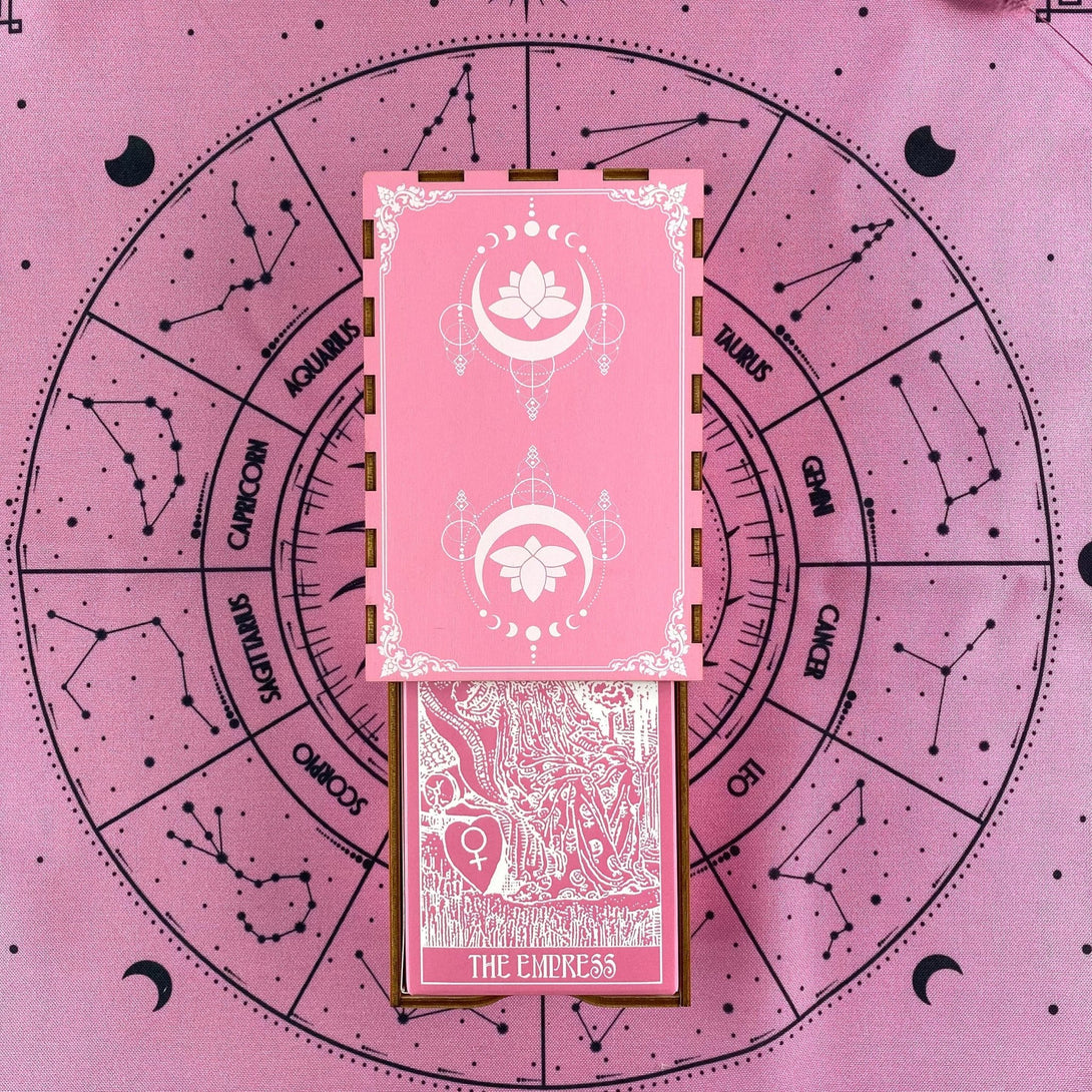 Tarot Wooden Box Pink Lotus - Dark Forest Tarot Cards