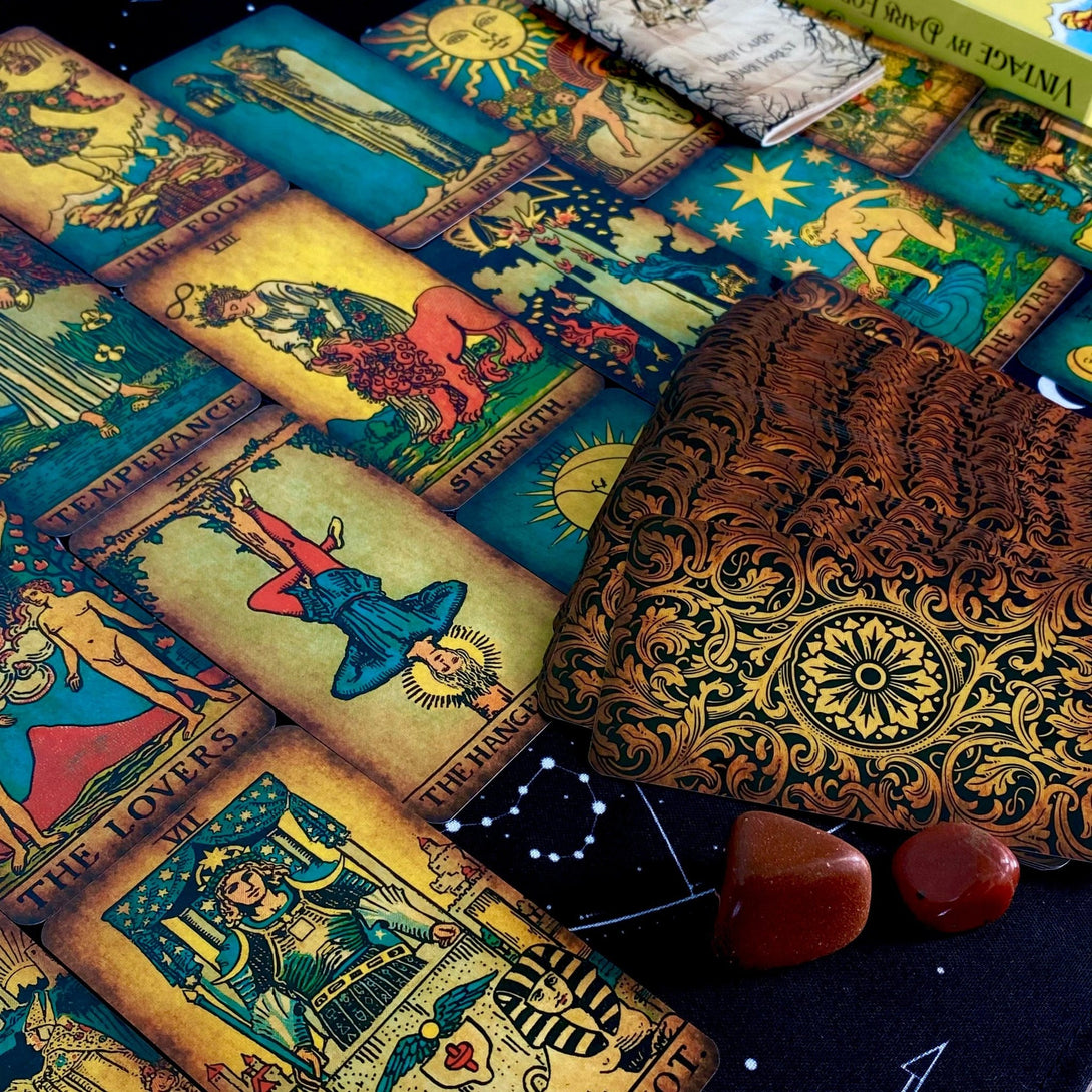 The Rider Waite Borderless Vintage Tarot Deck - Dark Forest Tarot Cards