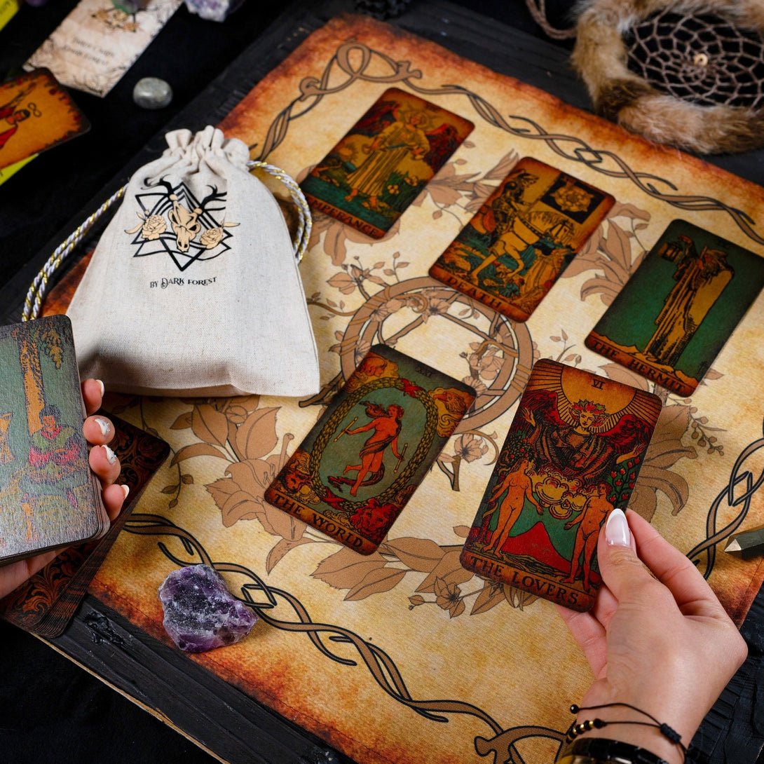 Vintage Bag for Tarot Cards - Dark Forest Tarot Cards