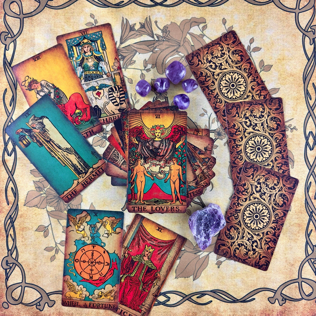 Vintage Tarot Cloth for spread - Dark Forest Tarot Cards